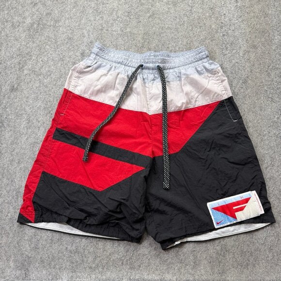 Nike Flight Basketball Shorts Mens M Drawstring Colorblock Lined Windbreaker 9" - Picture 1 of 15